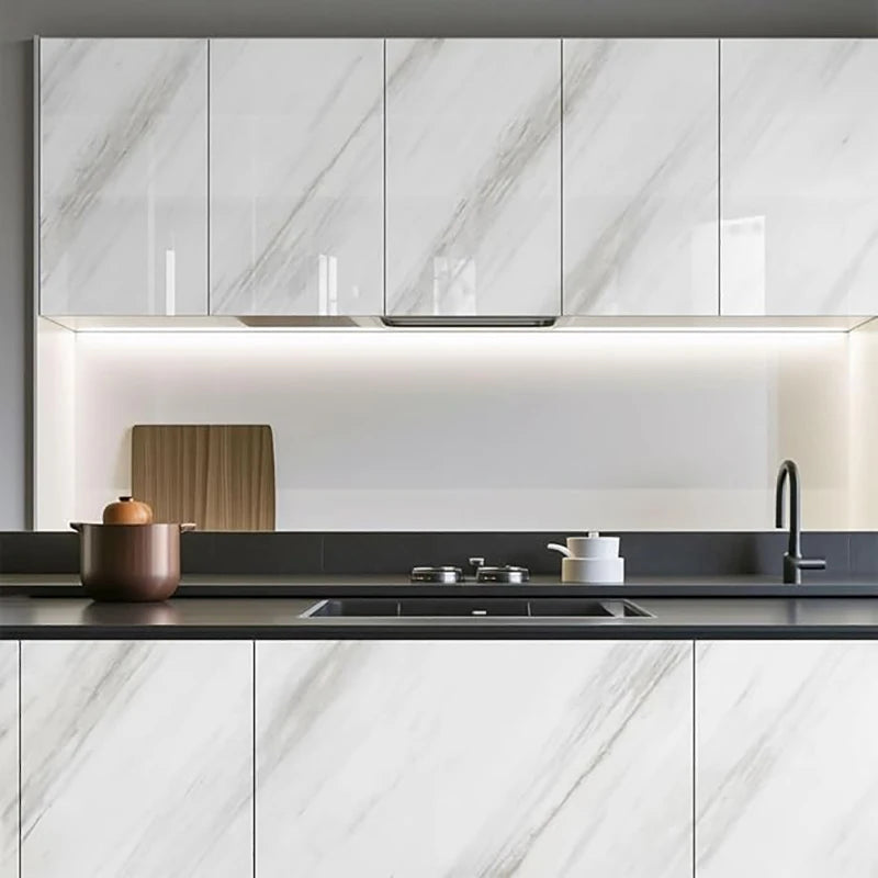 Heat-Resistant Oil-Proof Marble Peel and Stick Kitchen Countertop Wallpaper