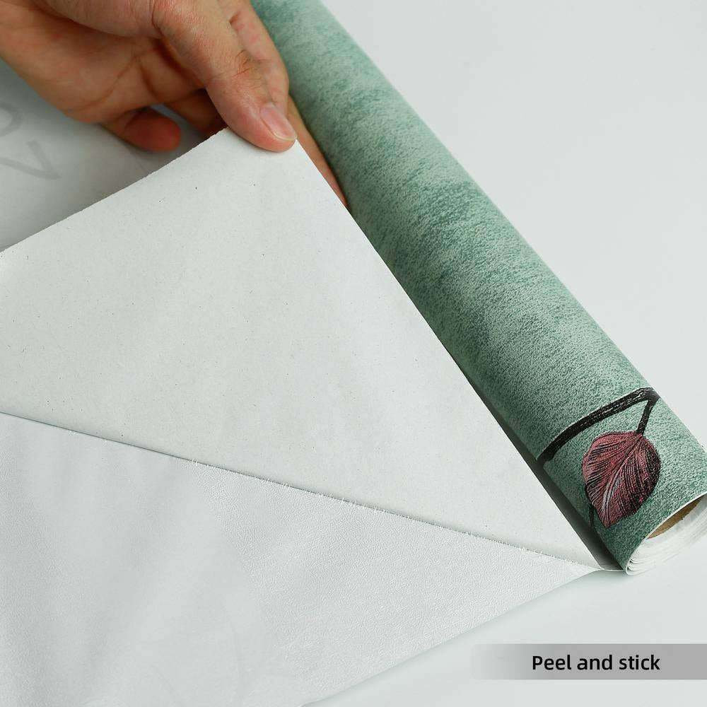 Green Peel and Stick Wallpaper Self Adhesive Wall Paper Removable Wallpaper Roll (2-Roll, 17.7 in. W x 118.11 in. L)