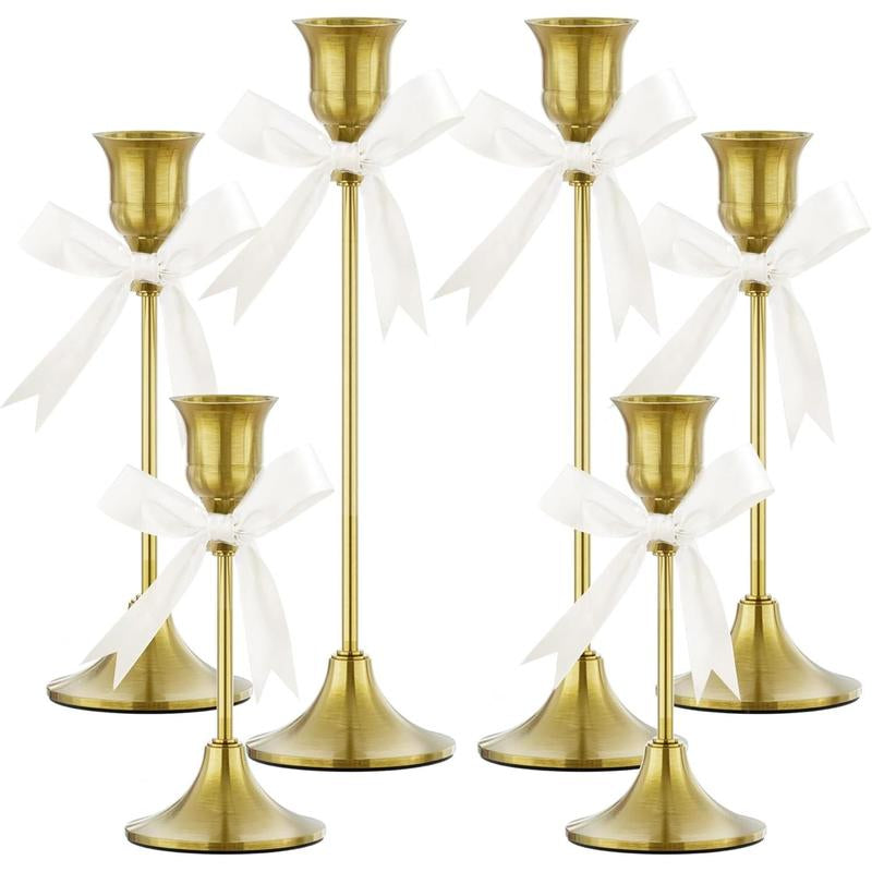 Elegant Metal Candlestick Holder Set – Perfect for Taper Candles, Table Centerpieces, Fireplace, Weddings & Home Decor