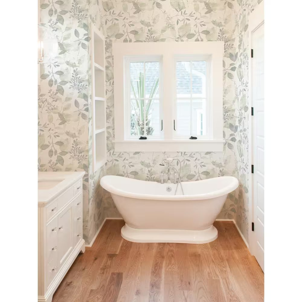 Breezy Green Vinyl Peel and Stick Wallpaper