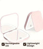 Portable LED Makeup Mirror – Compact Rechargeable Pocket Mirror with Light for Travel & On-the-Go Makeup