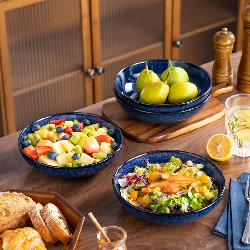 Vancasso Stern 4-Piece Large Pasta Bowls – 38 oz Ceramic Wide Bowls for Soup, Pasta, Salad & Cereal | Microwave Safe, Durable Stoneware Kitchenware