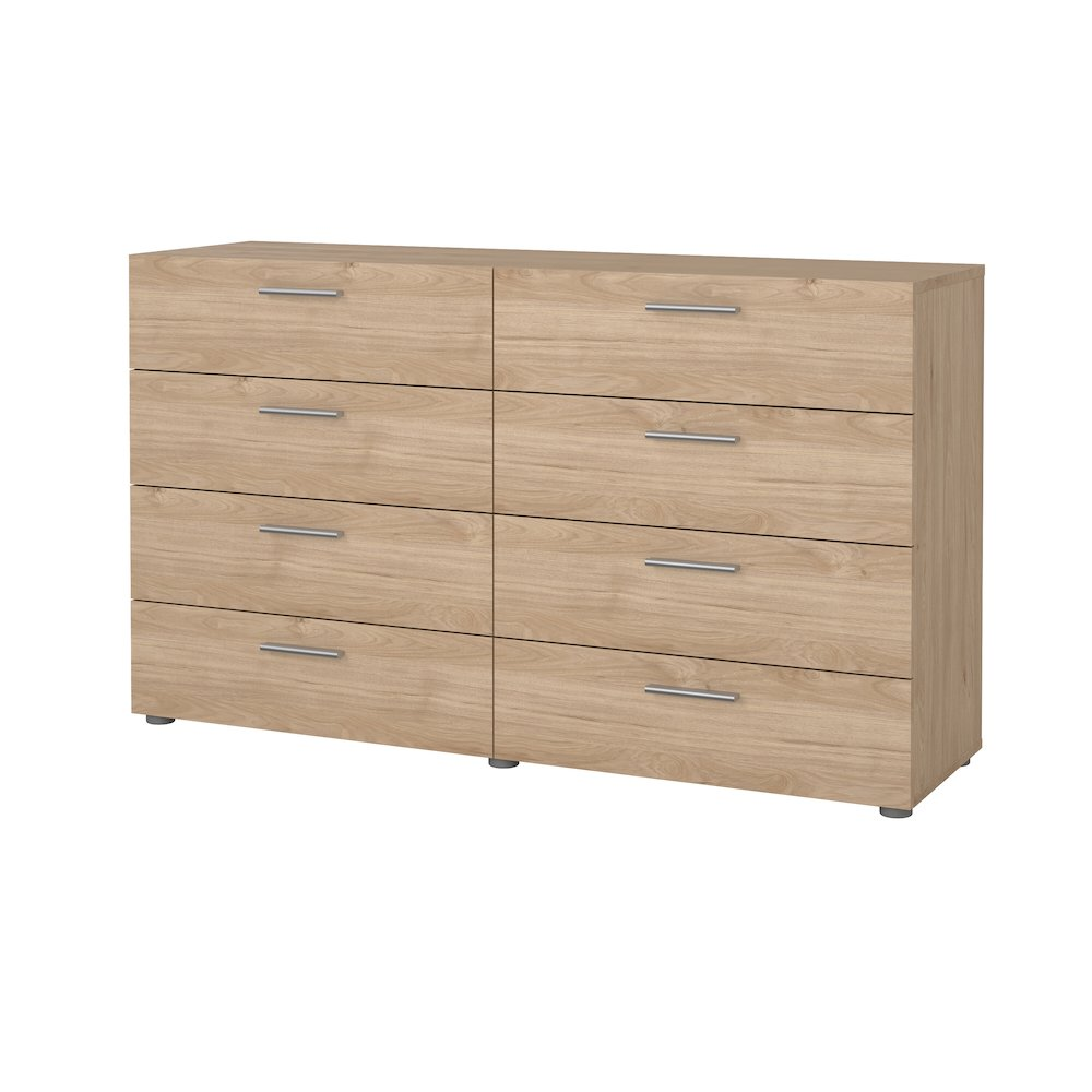 Pepe Scandinavian 8-Drawer Double Dresser in Jackson Hickory