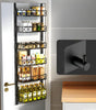 6-Tier Over-the-Door Pantry Organizer with Cloth Hook – Metal Kitchen Spice Rack and Can Storage, Maximize Pantry Door Space for Neat and Efficient Organization, Black