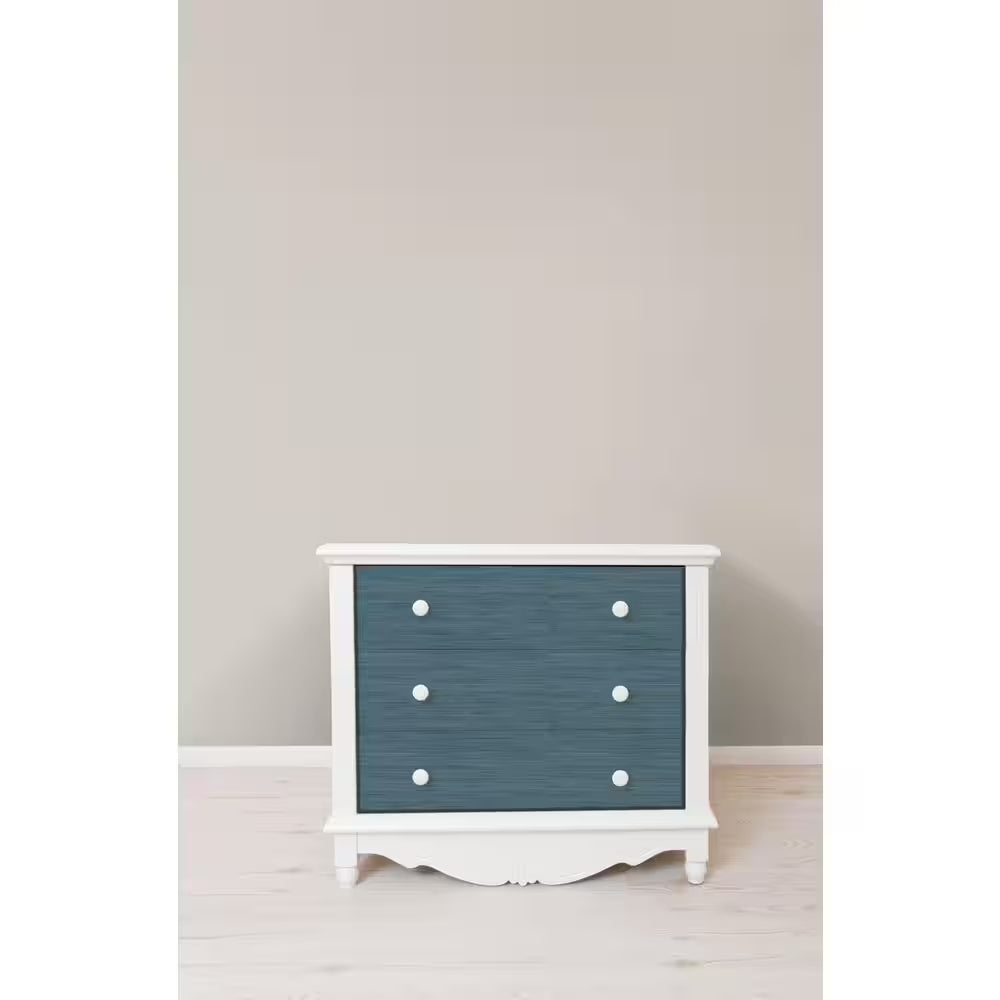 Blue Luxe Faux Grasscloth Vinyl Peel and Stick Wallpaper Roll