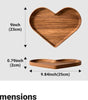 Afternoon Tea Snack Plate Candle Tray Decorative Tray Jewelry Accessories Tray Wooden Heart Shaped Trays Coffee Table Decor Home Party Wedding Décor Warming House Gift (9.4"X9"X0.79")