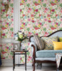 Pink Flower Vinyl Wallpaper Elegant Peel And Stick Red Blooming Floral Cabinet Sticker Chic Waterproof Furniture Cabinet Sticker