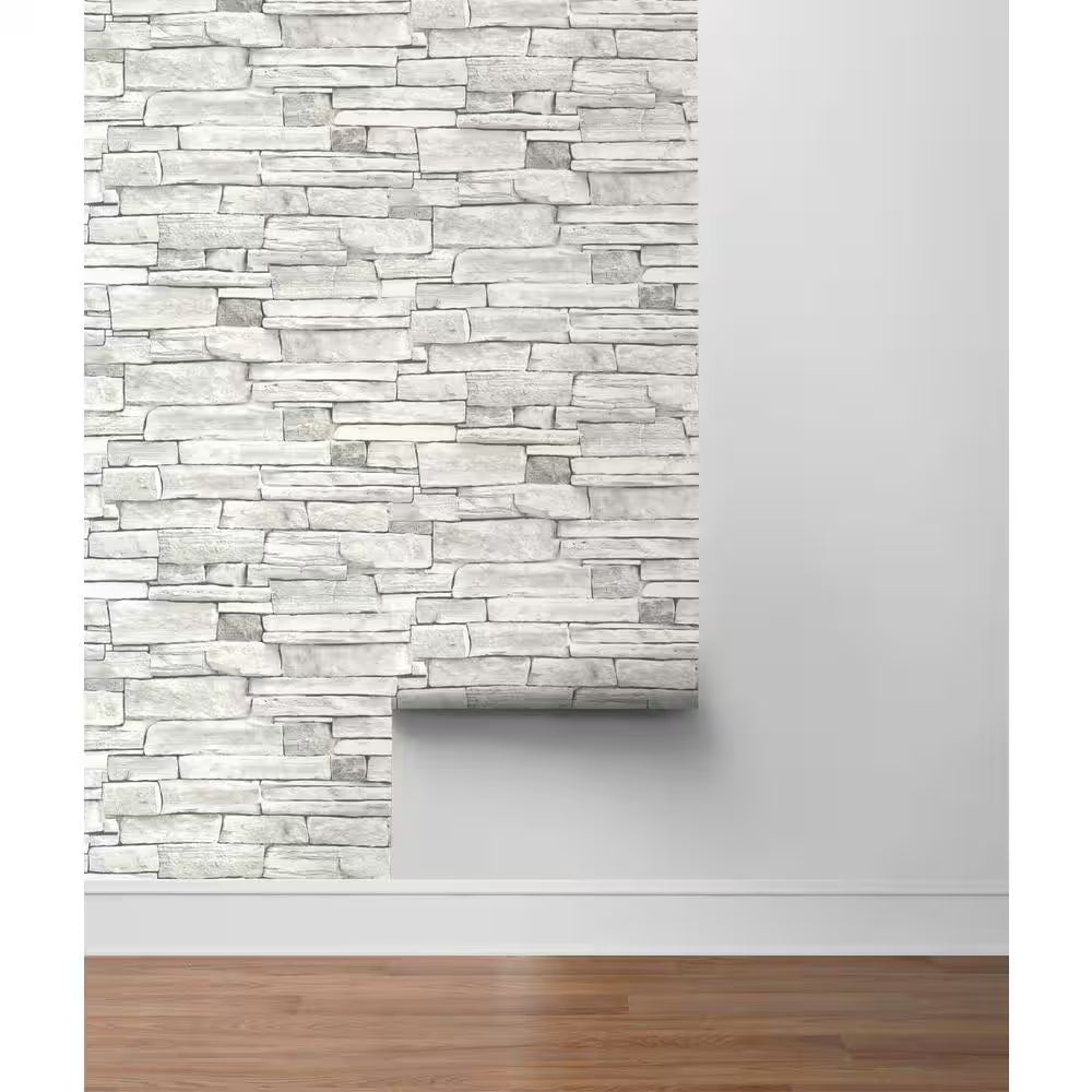 Faux Stacked Stone Peel and Stick Wallpaper Roll