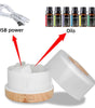 500ml Ultrasonic Aroma Diffuser + 6 Essential Oils | Quiet Humidifier, Air Purifier, 7 LED Colors, Auto-Off Safety, Wood Grain Design for Home, Bedroom & Large Rooms