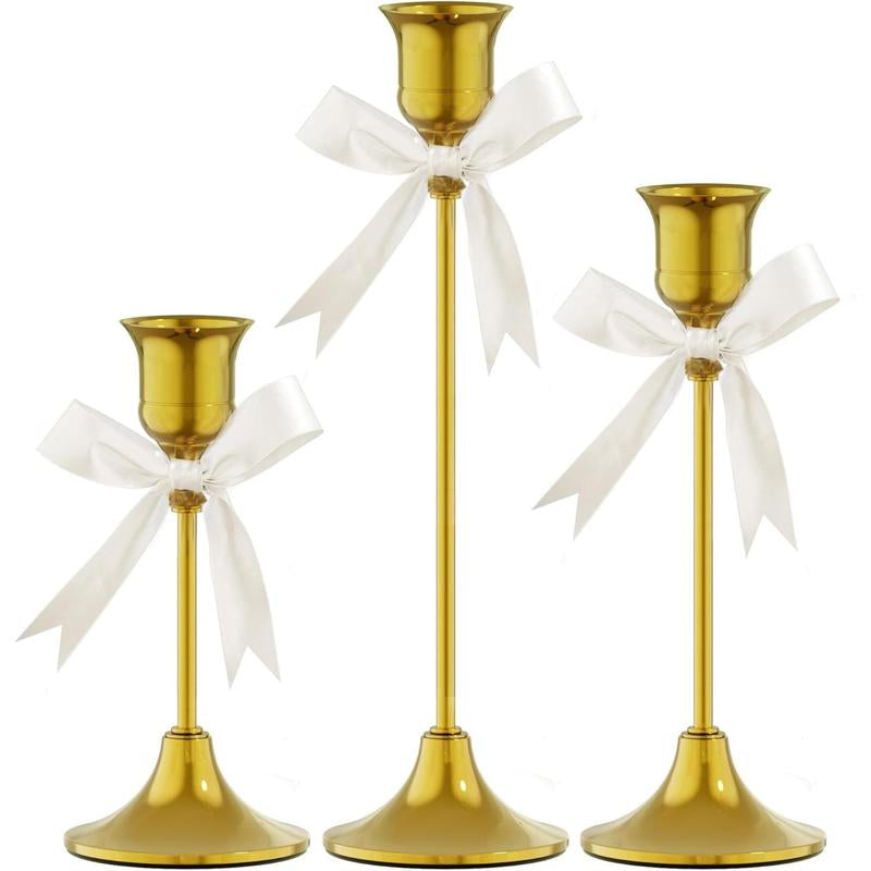 Elegant Metal Candlestick Holder Set – Perfect for Taper Candles, Table Centerpieces, Fireplace, Weddings & Home Decor