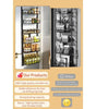 6-Tier Over-the-Door Pantry Organizer with Cloth Hook – Metal Kitchen Spice Rack and Can Storage, Maximize Pantry Door Space for Neat and Efficient Organization, Black