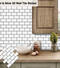 Heat-Resistant 3D Subway Brick Peel and Stick Kitchen Backsplash Tile Stickers