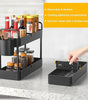3 Pack Under Sink Organizers And Storage With Dividers,2-Tier Bathroom Organizers and Storage,Kitchen Organization,Cabinet Organizer With Hooks,Hanging Cup,Dividers,Handles