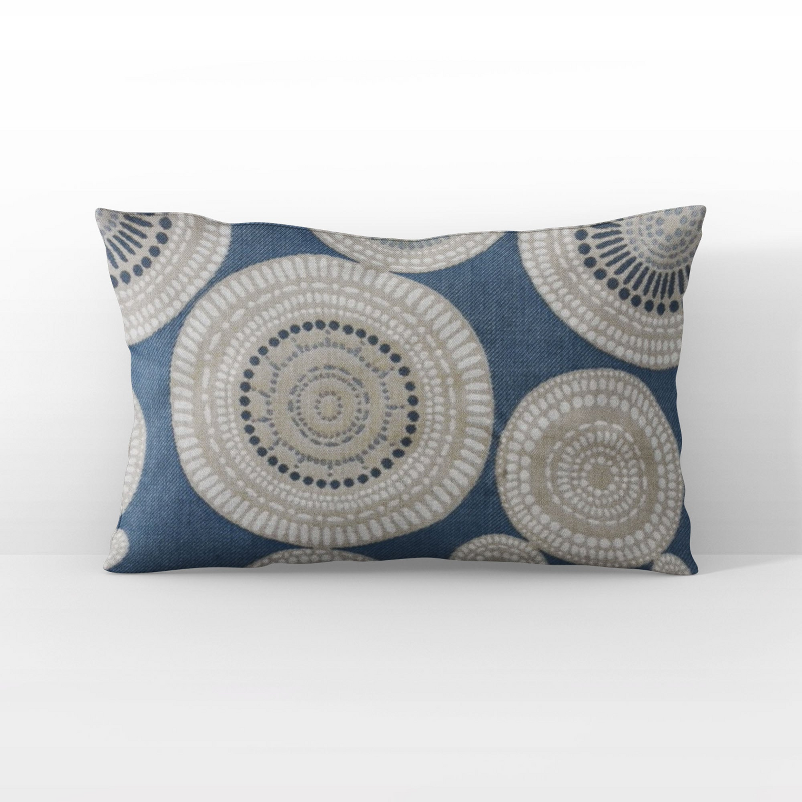 Seashell Haven Blue, cream Motif Luxury Throw Pillow