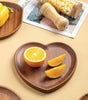 Afternoon Tea Snack Plate Candle Tray Decorative Tray Jewelry Accessories Tray Wooden Heart Shaped Trays Coffee Table Decor Home Party Wedding Décor Warming House Gift (9.4"X9"X0.79")