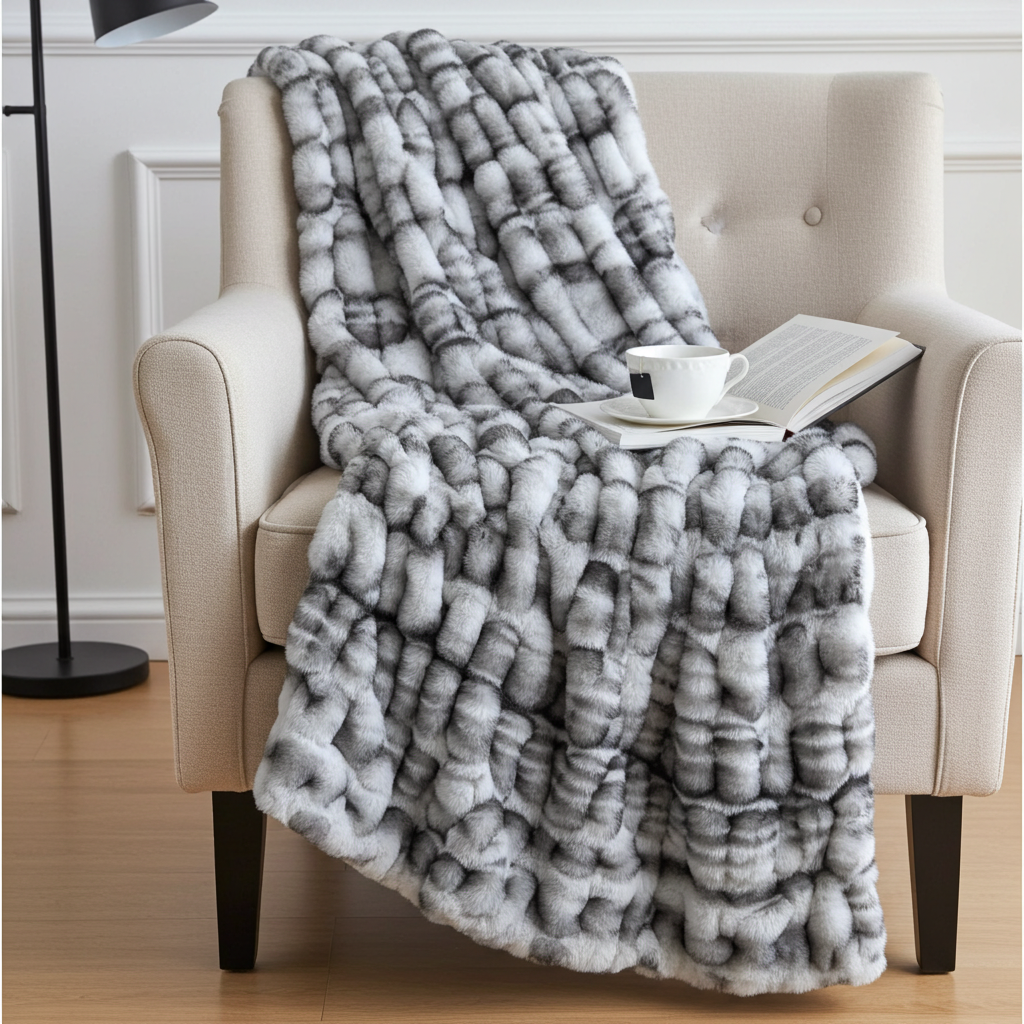 Plutus Off White Sherpa Faux Fur Luxury Throw Blanket – Reversible Cozy Accent