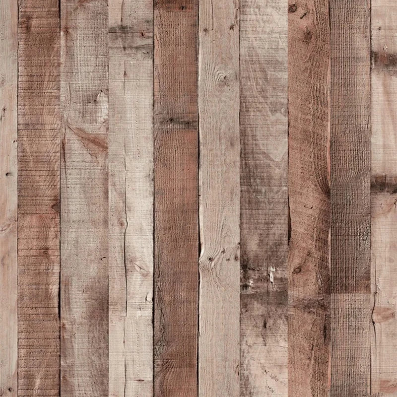 Retro Faux Wood Grain Vinyl Peel and Stick Wallpaper Roll