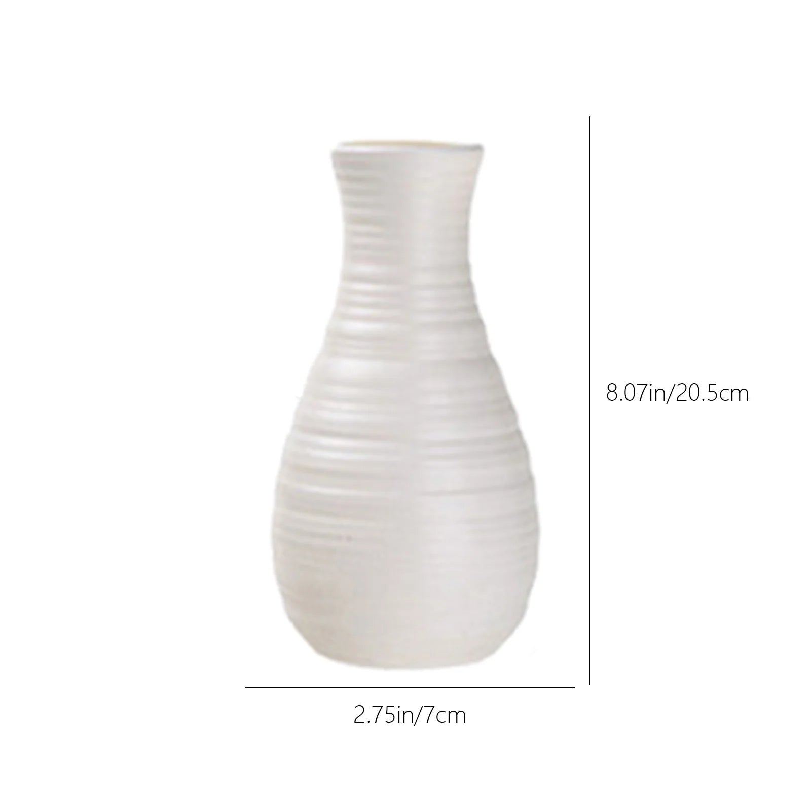 White Tall Floor Vase – 8.27×2.16" Decorative Vase for Flowers, Home Décor, Weddings, Centerpieces, Living Room, Office, Kitchen & Farmhouse Style
