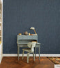 Metallic Blue Ribbon Homestead Floral Vinyl Peel and Stick Wallpaper Roll (Covers 28 sq. ft.)