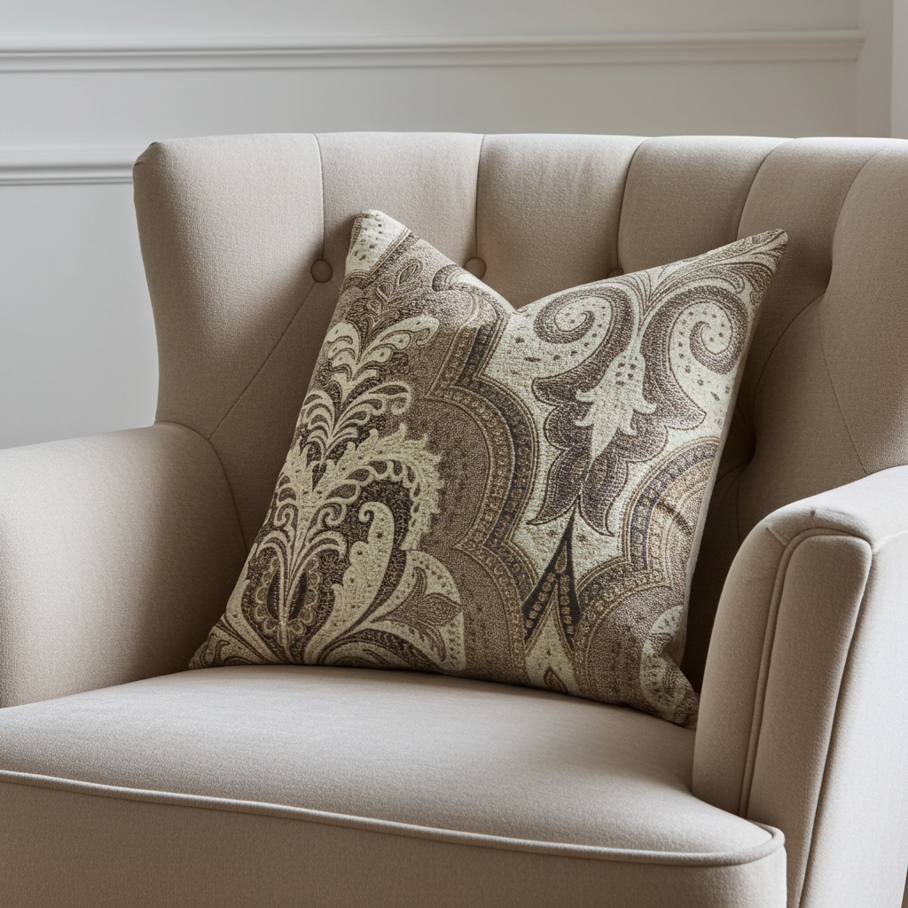 Tawny Isabella Damask Luxury Throw Pillow