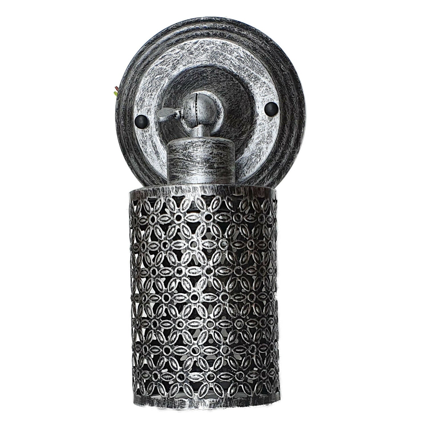 LEDSone Brushed Silver Industrial Cage Wall Sconce with E27 Bulb