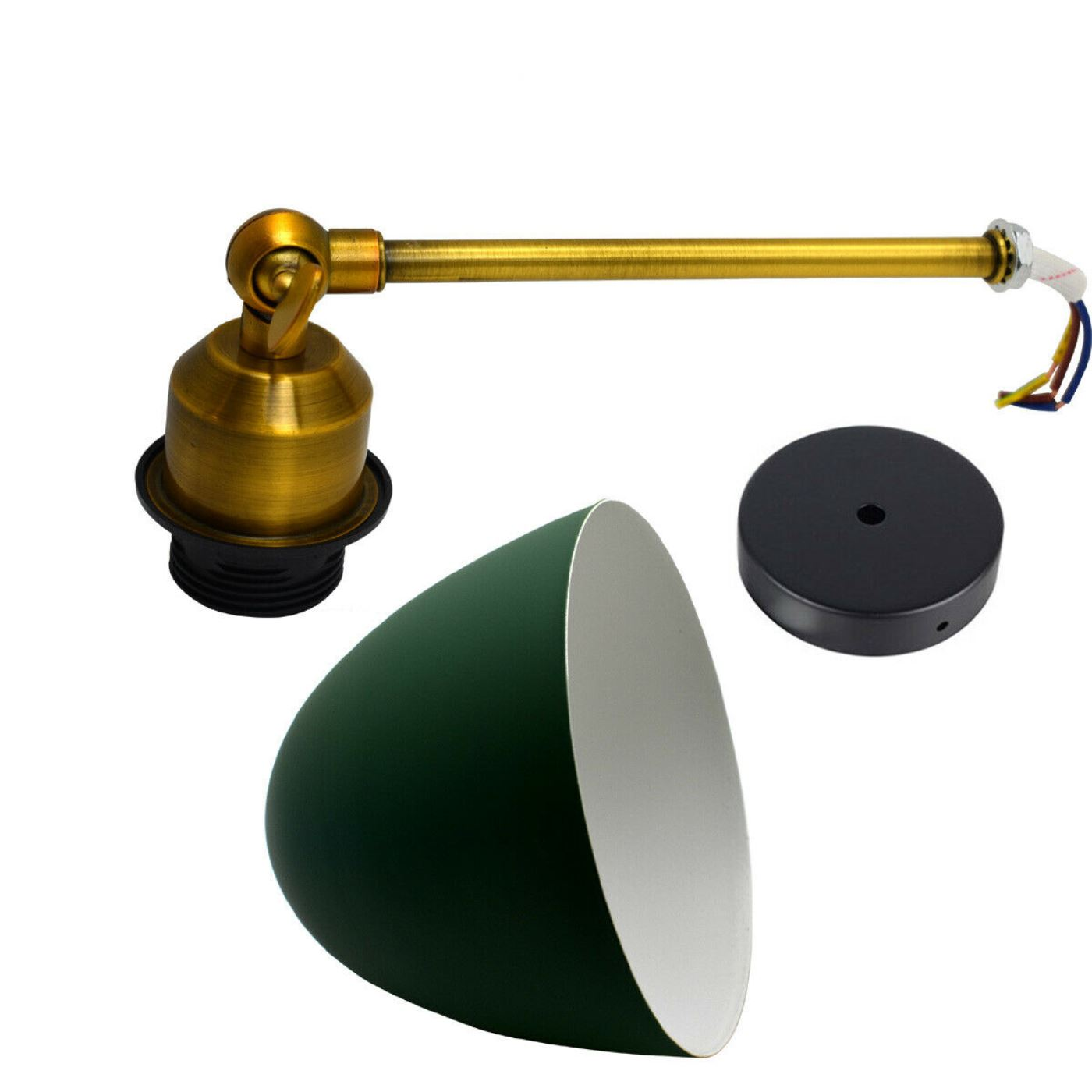 Modern Green Metal Wall Lamp – Creative Industrial Shade for Indoor Spaces
