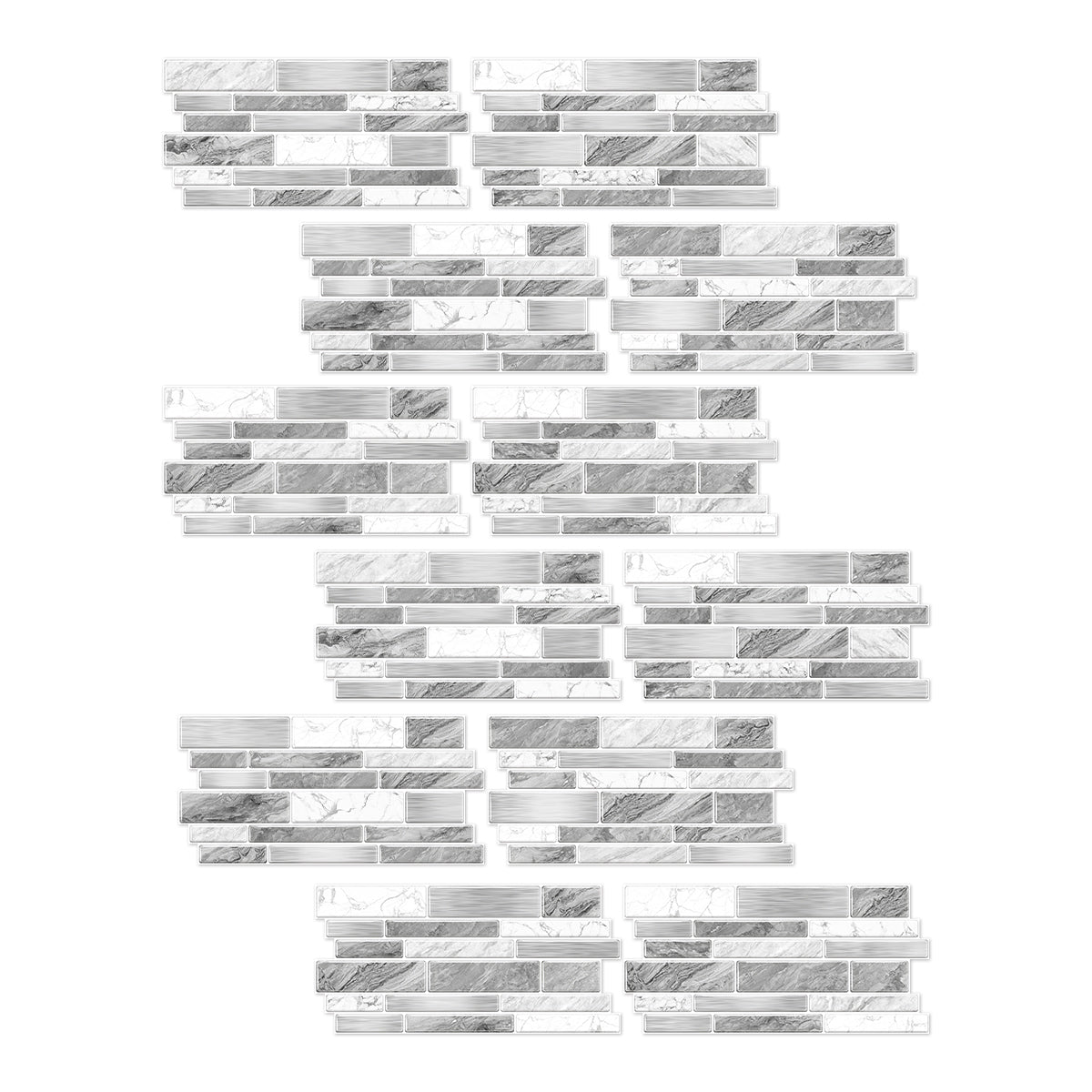 Irregular Shape Modern Grey Marble Pattern Peel And Stick Wallpaper Kitchen Bathroom Tile Stickers