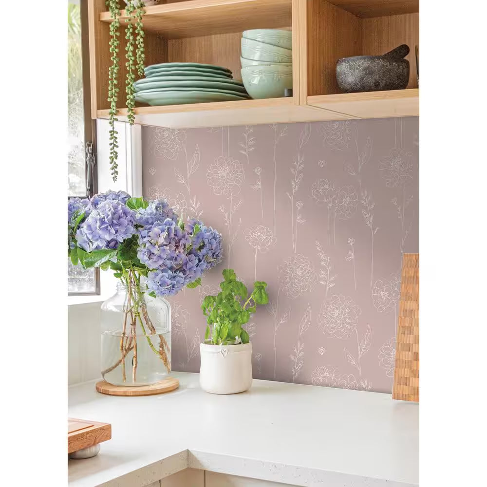 Pink Maisey Peel and Stick Wallpaper