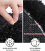 3 Piece Thicken 0.4" Bath Mat Set, Black Bathroom Rug, Contour Mat and Toilet Seat Cover, Super Long Soft Microfiber Water Absorbent and Non Slip Bathroom Rug Set with PVC Point Rubber Backing (Black)
