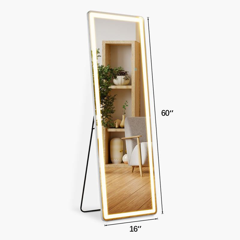 RIMIKING LED Full-Length Mirror with Smart Touch Control,Durable & Safe Design,Multi-Functional Use,Space-Saving Installation, FYLED-2164N