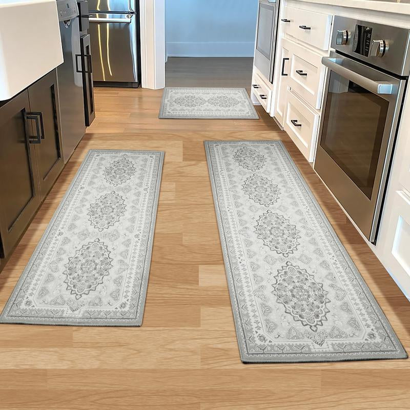 Kitchen Rug Set of 3 – Non-Slip, Washable Floor Mats for Kitchen, Bathroom & Laundry