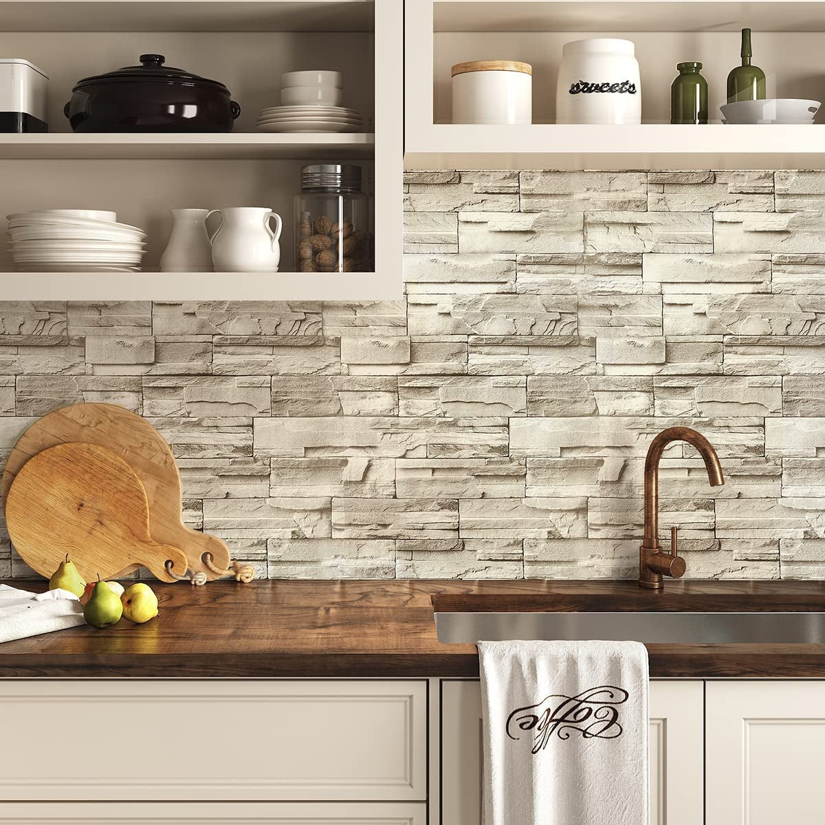 Stone Peel and Stick Wallpaper Stone Brick Contact Paper Self Adhesive Removable