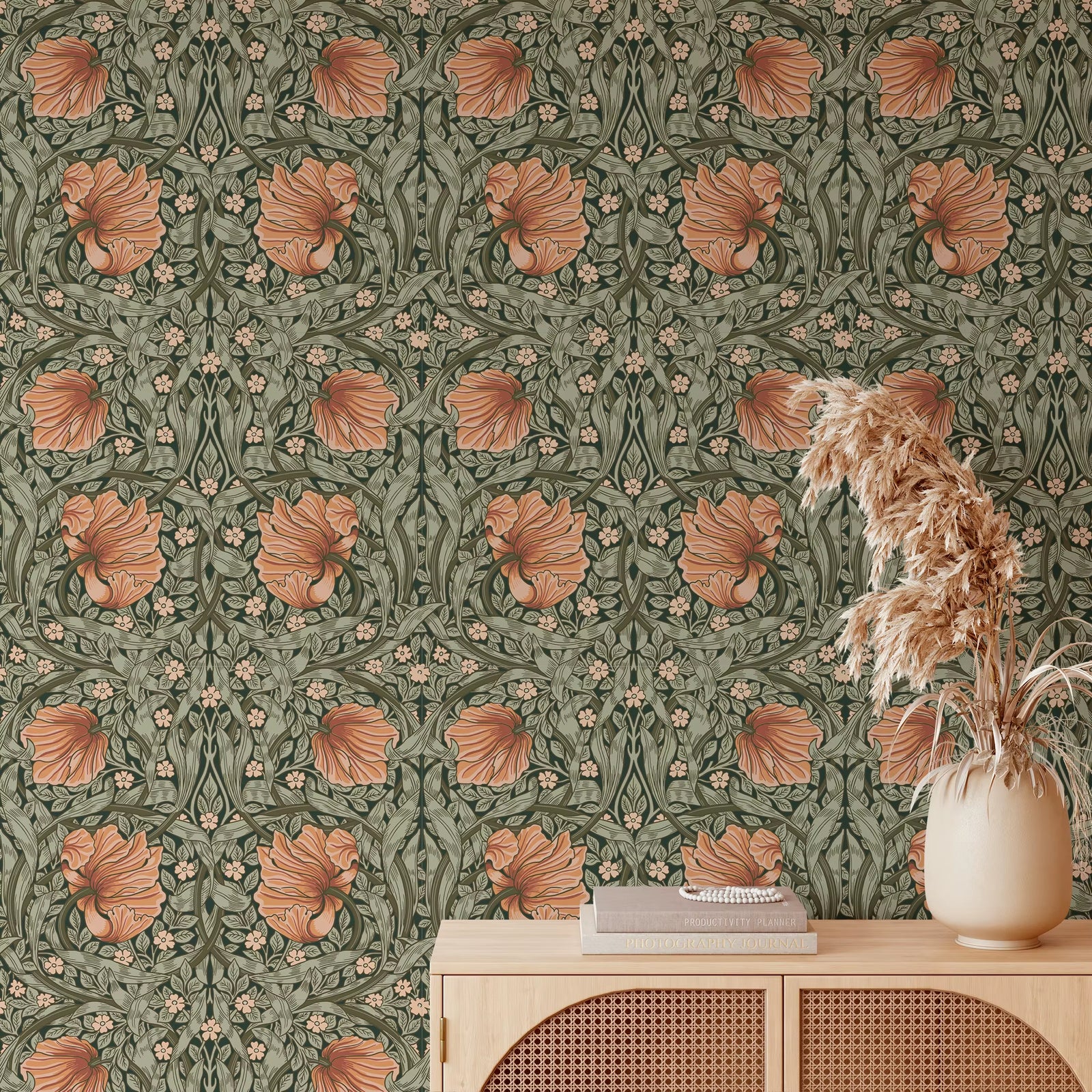 Vintage Floral Botanical Vinyl Peel and Stick Wallpaper