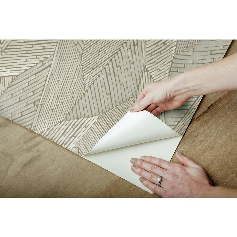 Brown Woven Reed Stitch Peel and Stick Wallpaper 28.18 sq. ft.
