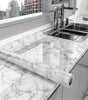 White Marble Waterproof, Oil-Proof & High Temperature Resistant Peel and Stick Wallpaper – Anti-Scratch PVC Vinyl Contact Paper