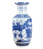 Classic Blue & White Ceramic Tabletop Vase – 6 Decorative Designs, 30 cm