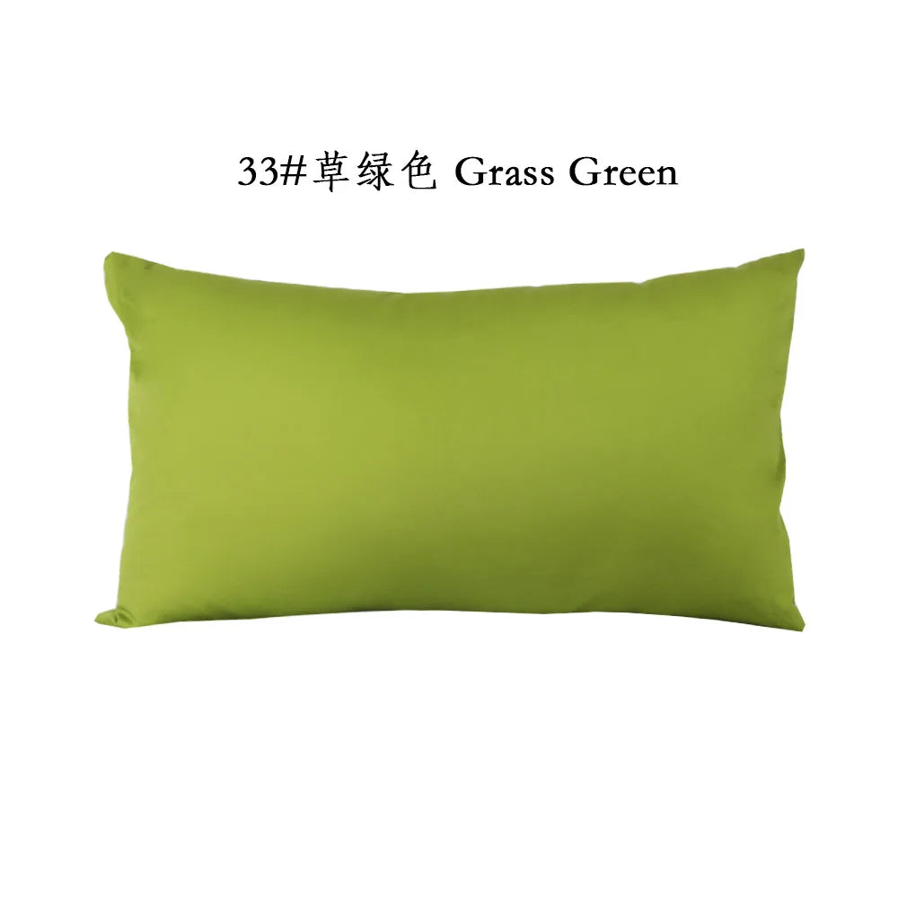 Grass Green or Orange Cotton Twill Zipper Pillow Cover – 10 Sizes incl. 18.90 × 29.13 in (48 × 74 cm), 1 Piece