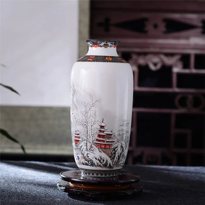Antique-Style Jingdezhen Ceramic Tabletop Vase – 7 Designs