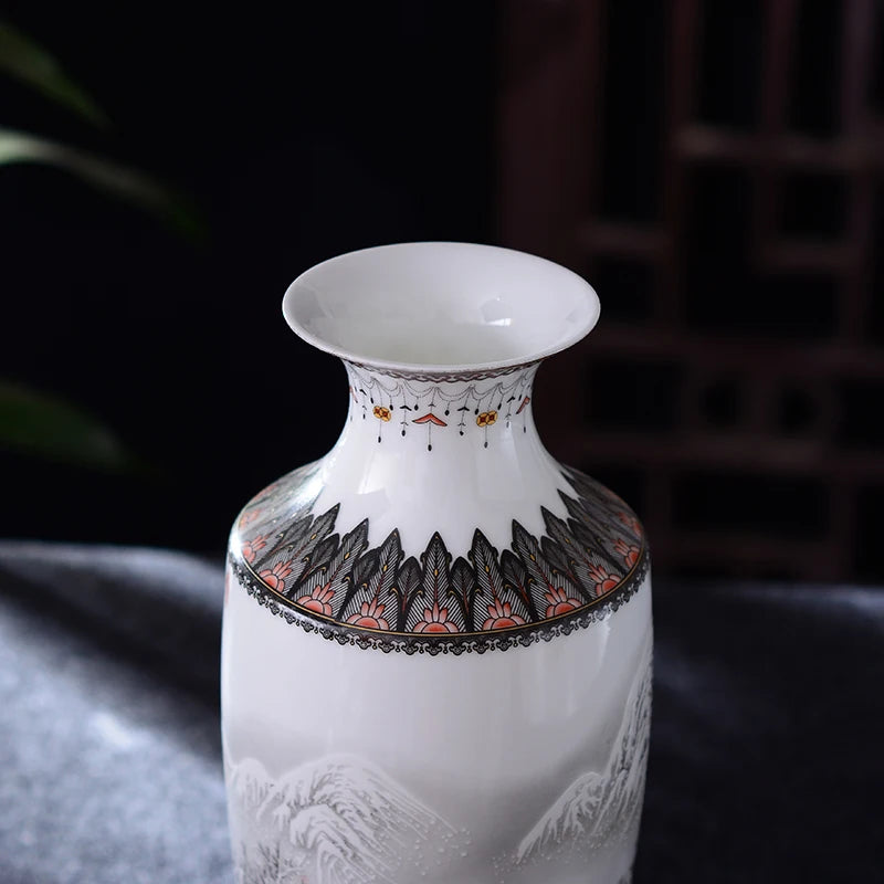 Antique-Style Jingdezhen Ceramic Tabletop Vase – 7 Designs