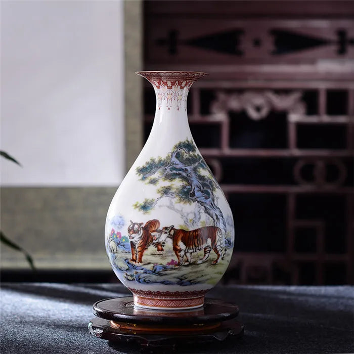Antique-Style Jingdezhen Ceramic Tabletop Vase – 7 Designs