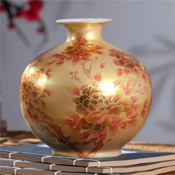 Classical Crystal-Glaze Ceramic Vase – 7 Appreciation & Pomegranate Designs