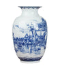 Classic Blue & White Ceramic Tabletop Vase – 6 Decorative Designs, 30 cm