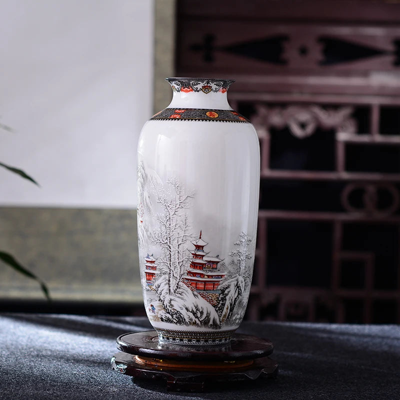 Antique-Style Jingdezhen Ceramic Tabletop Vase – 7 Designs