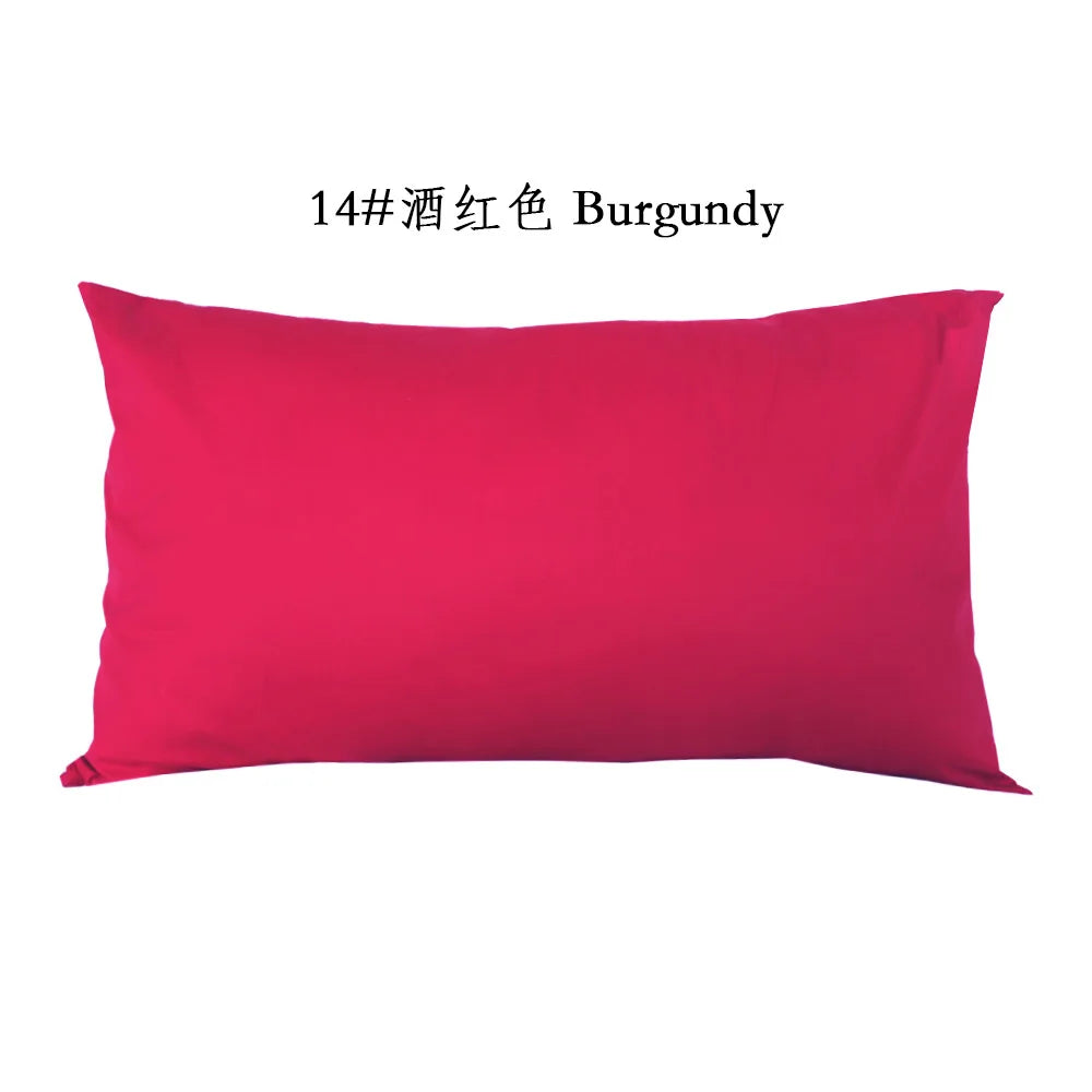 Burgundy or Dark Purple Cotton Twill Zipper Pillow Cover – 10 Sizes incl. 18.90 × 29.13 in (48 × 74 cm), 1 Piece