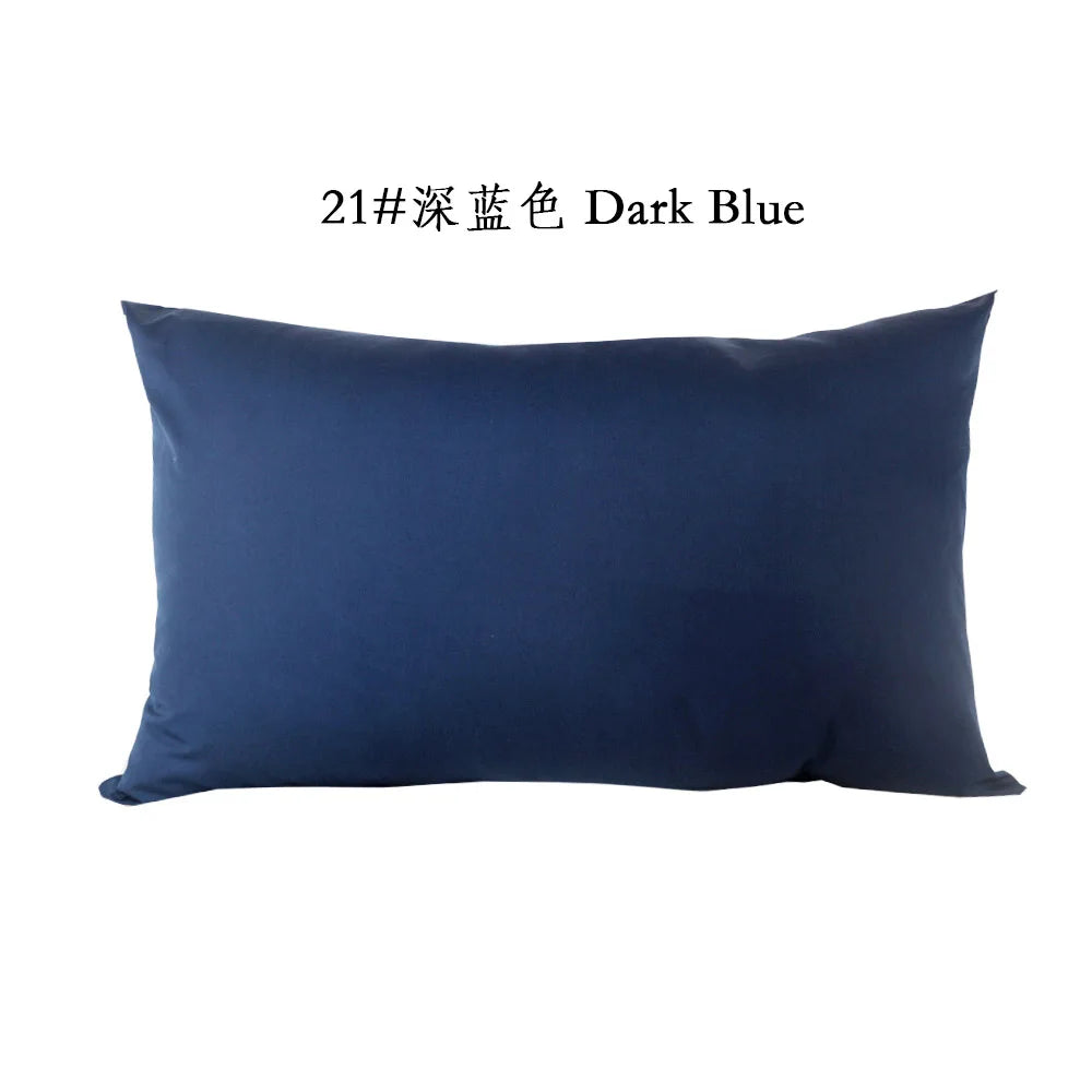 Sky Blue or Dark Blue Cotton Twill Zipper Pillow Cover – 10 Sizes incl. 18.90 × 29.13 in (48 × 74 cm), 1 Piece