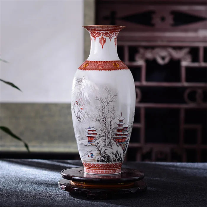 Antique-Style Jingdezhen Ceramic Tabletop Vase – 7 Designs
