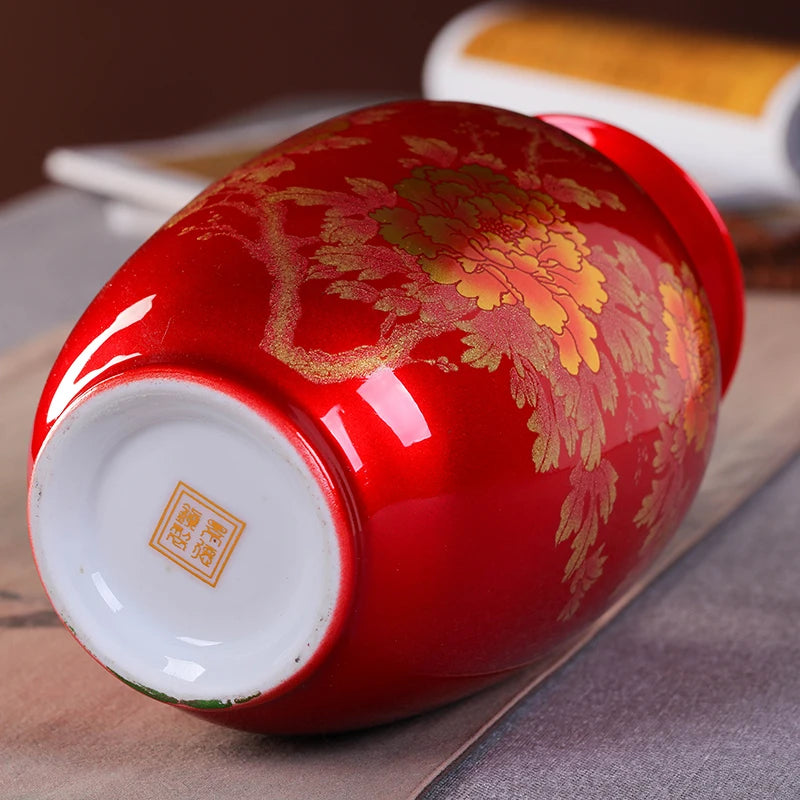 Classical Crystal-Glaze Ceramic Vase – 7 Appreciation & Pomegranate Designs