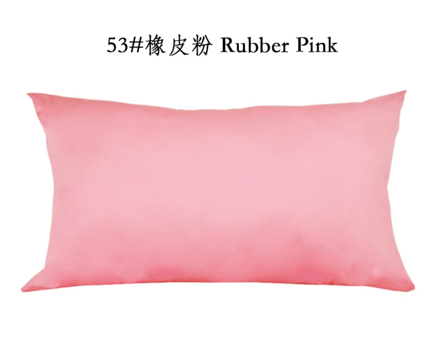 Pink Cotton Twill Zipper Pillow Cover – 10 Sizes incl. 18.90 × 29.13 in (48 × 74 cm), 1 Piece