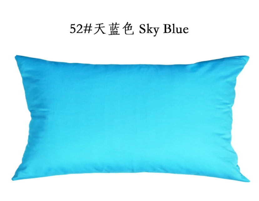 Sky Blue or Dark Blue Cotton Twill Zipper Pillow Cover – 10 Sizes incl. 18.90 × 29.13 in (48 × 74 cm), 1 Piece