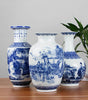 Classic Blue & White Ceramic Tabletop Vase – 6 Decorative Designs, 30 cm